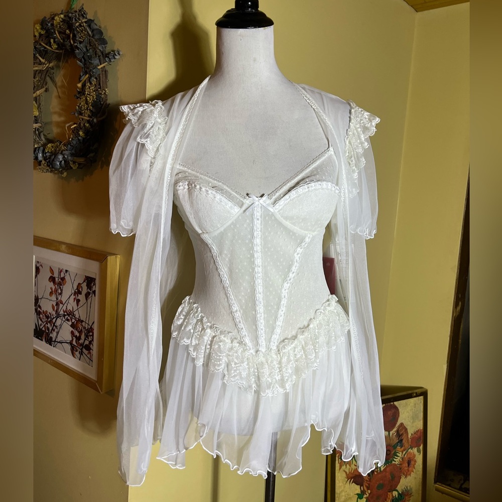 Vintage 80s CINEMA ETOILE size Medium Seductive Wear BabyDoll Bridal Sexy NEW - Picture 7 of 16